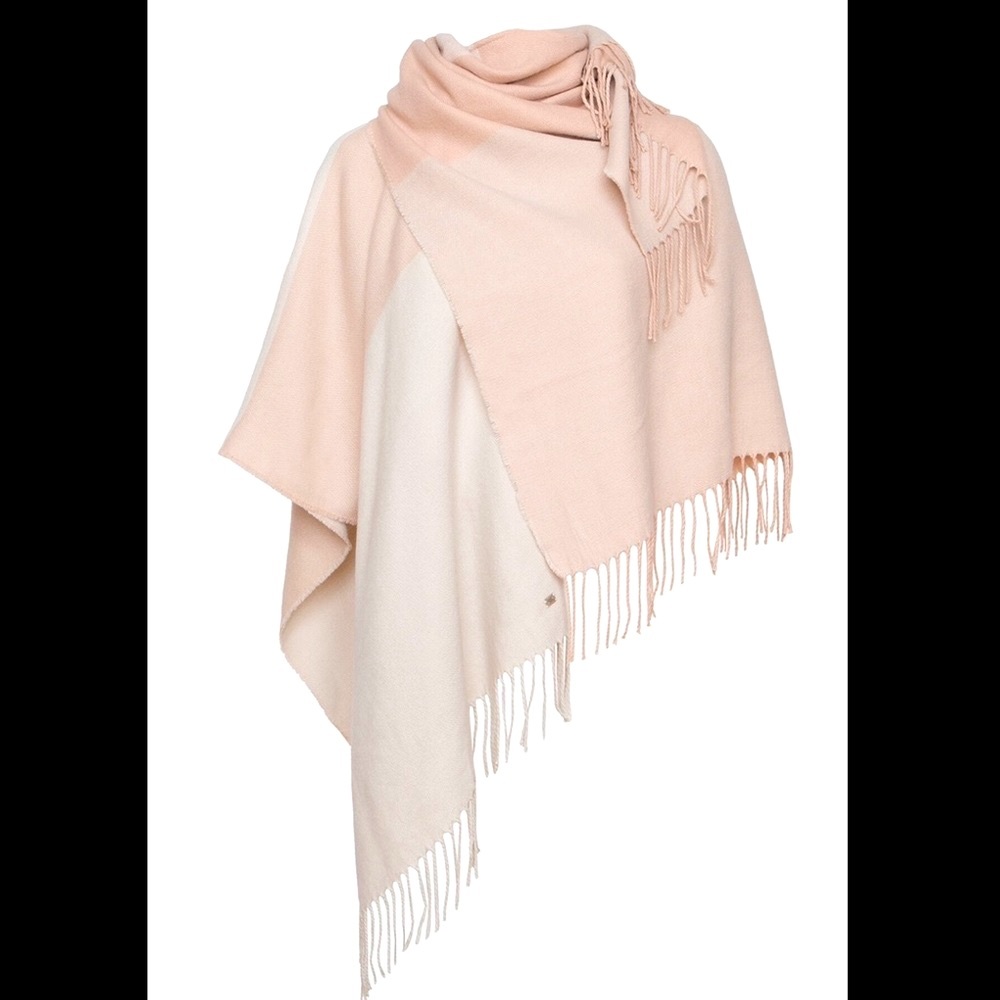 SOIA & KYO || Mirel Woven Fringe Scarfigan in Cream + Pale Pink - O/S ✨NWT✨